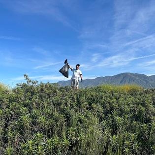 Student community service — hillside cleanup