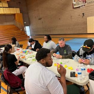 Students at San Bernardino Parks & Recreation indoor activity