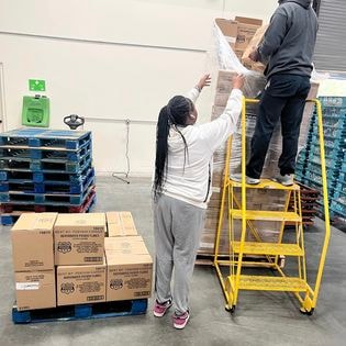WIOA youth student work experience at warehouse