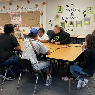 Students in class workshop